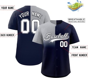 เสื้อเบสบอลสำหรับเด็ก/ผู้ใหญ่ ทรงพอดีตัว ระบายอากาศได้ดี ผลิตจากผ้าตาข่าย พิมพ์ลายแบบ Sublimation ทั่วตัว สีตัดกัน ผลิตตามแบบ OEM สำหรับชุดกีฬา - Product Image 4