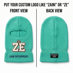 หมวกคลุมหน้า ZAINI พรีเมียม ผลิตจากผ้าสแปนเด็กซ์/โพลีเอสเตอร์ ถักทอแบบนิต 280 GSM นุ่ม อุ่น ลายริบ ปักโลโก้เชนีลแบบกำหนดเอง ลายทาง - Product Image 1