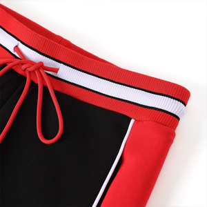 Chándal informal de invierno de alta densidad en tres colores (negro/rojo/blanco) con forro polar, talla grande, chaqueta de cierre completo para calentamiento y joggers ajustados. - Product Image 6