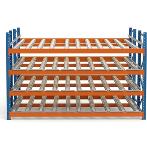 Heavy Duty Flow rack Gravity Flow Q235 <b>Steel</b> Assembled Blue/Orange OEM Main Rack 1000-2000kg/pallet - Product Image 1