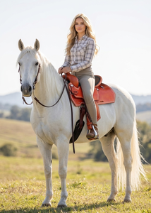 Silla de montar western de cuero para caballo con estructura de fibra de vidrio, silla de montar larga para equitación, silla de vaquero Roughout con adornos de alambre de púas - Product Image 6