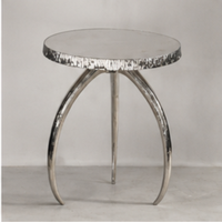 Table basse ronde moderne avec plateau en verre trempé et structure en métal, meuble de salon fait main, table d'appoint décorative