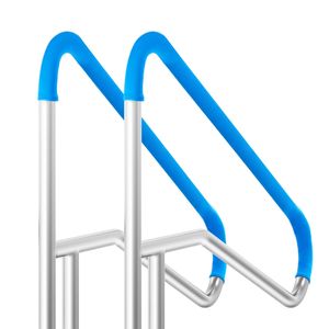 2 Pezzi Corrimano per Piscina in Acciaio Inossidabile 55 x 32 Pollici con Piastra di Base, Strumento e Accessorio per Ringhiera Piscina Interna/Esterna - Product Image 3