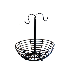 Rectangle Iron Wire Storage <b>Basket</b> with Wooden Top Contemporary Design for Kitchen Fruit <b>Bread</b> and Countertop Organizer - Product Image 3