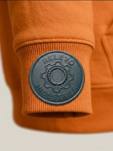 Custom Logo <b>Men's</b> <b>Orange</b> Hooded <b>Sweatshirt</b> Front Print Solid Fleece Knitted Regular Fit Spring - Product Image 4