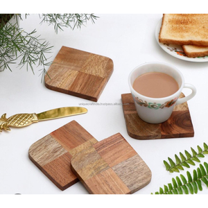 Sous-verres ronds en bois naturel faits à la main, écologiques, épaisseur 10 mm, pour table basse, tasses, tapis, bases de table, dessous de verre - Product Image 5