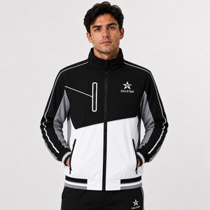 Vêtements d'extérieur performants, capuche et poignets ajustables, veste d'entraînement athlétique durable, veste coupe-vent tendance streetwear - Product Image 1