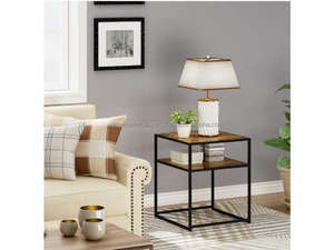 Mesa de Noche Moderna Cuadrada de Madera de Mango Maciza Hecha a Mano con Cajón y Estante |   Mesa de Noche |   Mesa de Noche para Dormitorio - Product Image 2