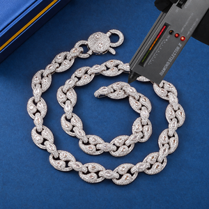 Ensemble collier et bracelet en or avec diamants de laboratoire, accent goutte d'eau, bijoux de luxe, cadeau pour homme et femme, or - Product Image 1