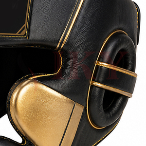 Protège-tête noir doré en cuir PU souple, léger et sûr, parfait pour tous les niveaux de boxe, protège-bouche confortable et large - Product Image 5