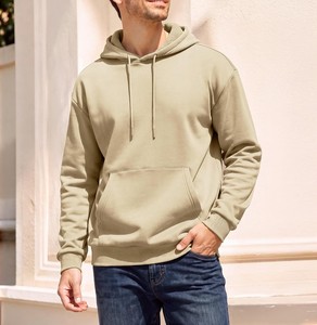 Sweat-shirt à capuche surdimensionné pour homme en molleton de coton, à manches longues, avec poche kangourou et cordon de serrage, style streetwear décontracté - Product Image 2