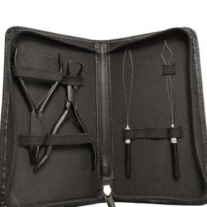 Kit de Extensiones de Cabello de Acero Inoxidable y Plástico Duradero con Logotipo Personalizado, Mini Set de Salón, Pinzas de Silicona y Nylon, Estuche de Cuero - Product Image 5