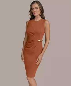 Abito tubino con collo gioiello senza maniche da Donna con dettaglio ferramenta | Donna Karan New York - Product Image 3