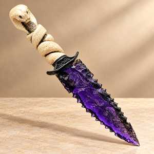 Daga de Cristal Morado Amatista de 10 Pulgadas con Mango de Serpiente, Coleccionable de Fantasía Gótica y Decoración de Altar - Product Image 5