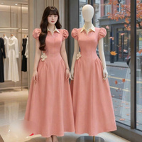 Robe élégante pour femmes, en soie, à manches courtes, alliant parfaitement élégance, confort, décontracté, formel, pour diverses occasions, maxi