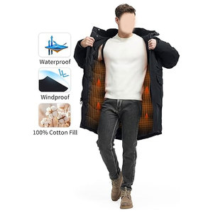 Vestes d'hiver pour hommes, résistantes à l'eau, chaudes, épaisses, parka, manteau matelassé, longue veste en duvet, vêtements d'extérieur isolés pour temps froid, décontractées - Product Image 4
