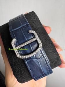 นาฬิกาข้อมือผู้ชายหรูหรา ตัวเรือนทรงเหลี่ยม ประดับเพชรโมอิสซาไนต์ครึ่งหน้า สายสแตนเลส ขนาด 20 มม. หน้าปัดกลไก แสดงผลแบบอนาล็อก สไตล์ฮิปฮอป เหมาะสำหรับงานปาร์ตี้ - Product Image 6