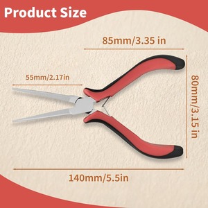 5.5" <b>Mini</b> Long Nose <b>Pliers</b> Set – 5 Pack Spring Loaded Precision Needle Nose <b>Pliers</b> with Wire Cutter | 140mm Fine Tip Jewelry - Product Image 2