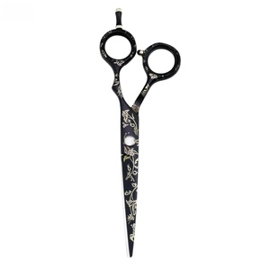 Professional Stainless Steel Hair <b>Scissors</b> with <b>Floral</b> Design Sharp Tip Right-Handed Medium Handle for Salon Use - Product Image 2