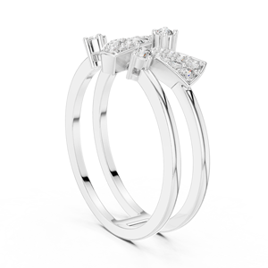 Ensemble de bagues en diamant de laboratoire taille prismatique étincelante, or blanc 18 carats plaqué rhodium, pierres latérales 0,28 carat, pour femme, fiançailles, soirée, cadeau glamour - Product Image 2