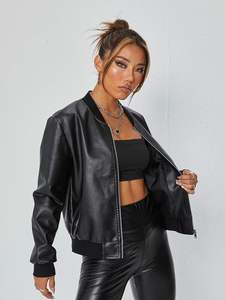 Chaqueta de Cuero para Mujer de Diseño, Prenda Exterior de Moda Premium, Ropa Casual Elegante, Cómoda, Duradera, Tejida y Transpirable - Product Image 3