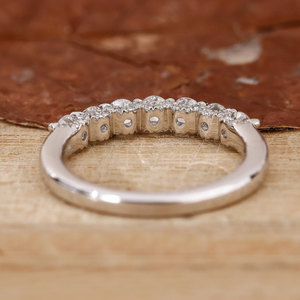 Round Diamond Half Eternity Band Minimalist Wedding <b>Ring</b> Dainty <b>Stacking</b> Band Lab Grown Diamond <b>Ring</b> - Product Image 3