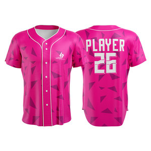 Maillots de baseball personnalisés pour femmes adultes, 100% polyester, respirants, séchage rapide, antibactériens, manches courtes, imprimés en 3D - Product Image 1