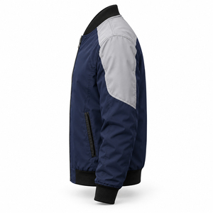 Blouson Bomber Homme Décontracté Streetwear Color Block avec Fermeture Éclair et Col Montant Coupe-Vent – Vente en Gros et Confection Personnalisée - Product Image 2