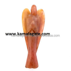 Vente en gros de modèle d'ange incurvé en pierre d'aventurine jaune en cristal de 3 pouces à vendre pour l'artisanat en pierre semi-précieuse à usage souvenir - Product Image 2