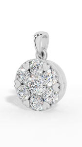 Pendentif cœur à griffes avec diamant de laboratoire taille brillant ronde, en or massif 18 carats, incolore VVS, collier solitaire romantique - Product Image 4