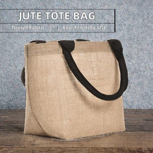 Bolsa de Playa de Yute Laminado con Logotipo Personalizado, Bolsas de Compras Reutilizables de Lino y Yute con Diseño Único - Product Image 2