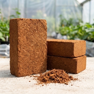 Bloc de fibre de coco biodégradable à haute rétention d'eau, substrat de compost organique pH 5.8-6.8, 5kg, 30x30x12cm, pour jardin et semis - Product Image 2