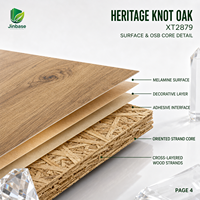 Panneau de bois aggloméré orienté (OSB) mélaminé Jinbase SXT2879 Heritage Knot Oak 18 mm E0 1220x2440 mm pour meubles et menuiseries