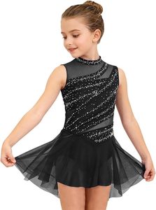 <b>Pink</b> Ballet Children <b>Girls</b> Stage Dance <b>Dress</b> with Rhinestone Detailing Spandex Polyester Performance Wear - Product Image 3