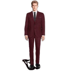 Traje de Negocios para Hombre de Primera Calidad, Corte Entallado, Tallas Grandes, Antiarrugas, Transpirable, 100% Poliéster, Tejido de Lana Peinada, Cuello Mao - Product Image 5