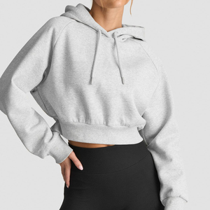 Sudadera con capucha extragrande de estilo urbano para mujer, de alta calidad, color sólido, con cremallera, hombros caídos y mangas largas, al por mayor. - Product Image 6