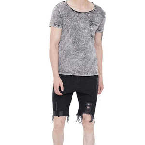 T-shirt Homme Personnalisé de Haute Qualité, Effet Délavé Acide, Vintage, Coton Délavé à la Pierre, Manches Courtes, Col Rond, avec Poche, Style Streetwear - Product Image 5