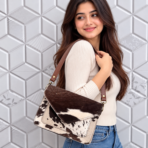 Bolso Bandolera de Cuero Auténtico de Vaca, Estilo Bohemio, Novedad en Oferta, Bolso de Mano con Pelo de Vaca, Bolso Multiusos para Mujer - Product Image 3