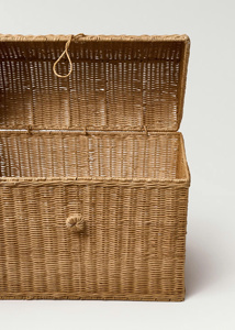 Artisanal Rattan <b>Storage</b> Box Rectangular Woven Organizer <b>Chest</b> Natural Eco-Friendly Rustic Style For Kids And Nursery Room Decor - Product Image 5