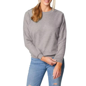 Sudadera de Cuello Redondo Azul Cielo para Mujer, Manga Larga, Color Sólido, Tejido de Algodón, Informal, para Otoño - Product Image 3