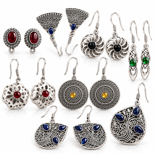 Plata Alemana de Calidad AAA Vintage H.A. Pendientes de Lapislázuli Natural Hechos a Mano para Mujer, Ideales para Fiestas y Regalos - Product Image 1