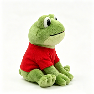 Peluche de rana, rana verde de peluche, peluche de rana con camisa roja, muñeco de peluche de rana sentado - Product Image 2