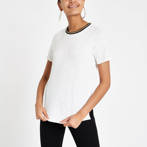 Wholesale Custom Logo Solid Color 100% Cotton <b>Gothic</b> Style O-Neck Plus Size Polo <b>Shirts</b> for Women Short Sleeve Loose Tops - Product Image 5