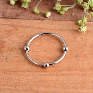 SHYAM JEWELRS Adjustable 925 Sterling Silver Luxury Anxiety <b>Ring</b> 3 Rotating Beads Handmade Fidget <b>Spinner</b> <b>Ring</b> Stress Relief - Product Image 3