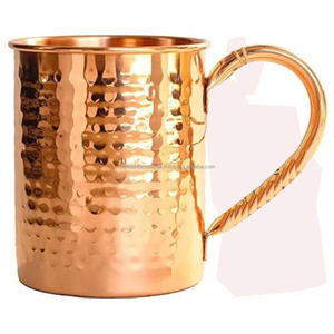 Taza de cobre martillada de alta calidad con asa y acabado pulido para beber y uso en la cocina, taza de cobre a prueba de fugas - Product Image 1