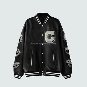 Logo personnalisé broderie collège Baseball uniforme Letterman Sport sweats à capuche hommes veste universitaire poignets côtelés décolleté ourlet - Product Image 3