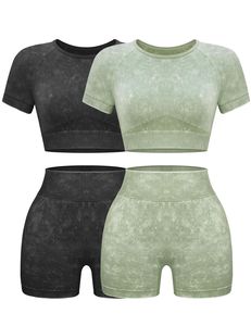 NOUVEAU Haut court de sport pour femme avec logo frontal, manches courtes, léger, séchage rapide, coupe ajustée, en Spandex/Polyester, extensible - Product Image 6