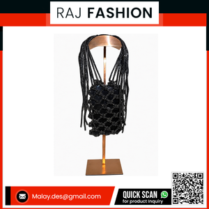 Handmade Beaded Macramé <b>Mini</b> Bag for Women Wedding Party and Festive Fashion Accessories - Product Image 2