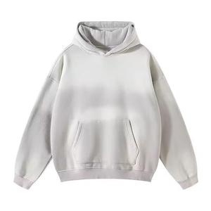 Wholesale 100% Cotton Men's Zip-Up Hoodie Streetwear Heavyweight Embroidery Patch Sunfade Custom OEM Design - Product Image 3