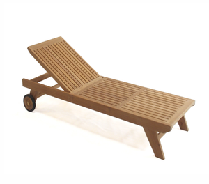 Chaise longue en teck Cordoba / Chaise longue de piscine d'extérieur avec coussin en éponge durable pour une utilisation en hôtel et en villa en plein air - Product Image 4